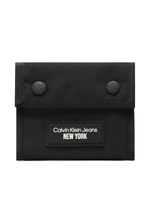 Denarnica na ježka Calvin Klein Jeans črna