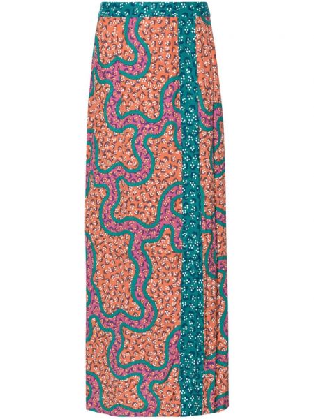 Maksi suknja s printom Dvf Diane Von Furstenberg narančasta