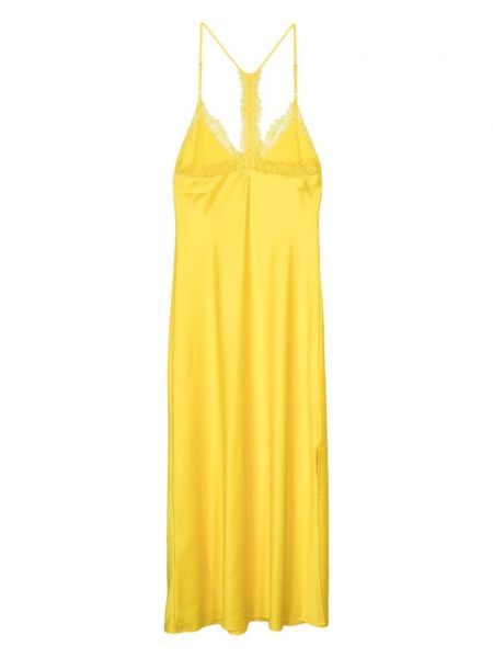 Satynowa sukienka długa Essentiel Antwerp żółta
