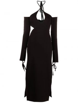 Asimetriškas vakarinė suknelė The Attico juoda