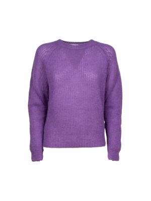 Fioletowy sweter z długim rękawem z dżerseju Iblues