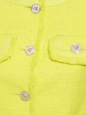 Tvídová bavlněná bunda Versace žlutá