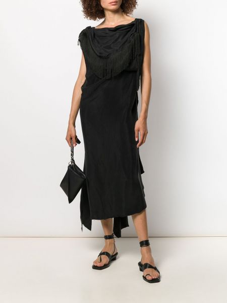 Drapiruotas suknele Aganovich juoda