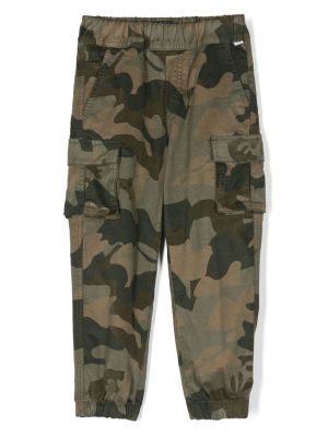 Pantaloni cargo con stampa camouflage Il Gufo verde