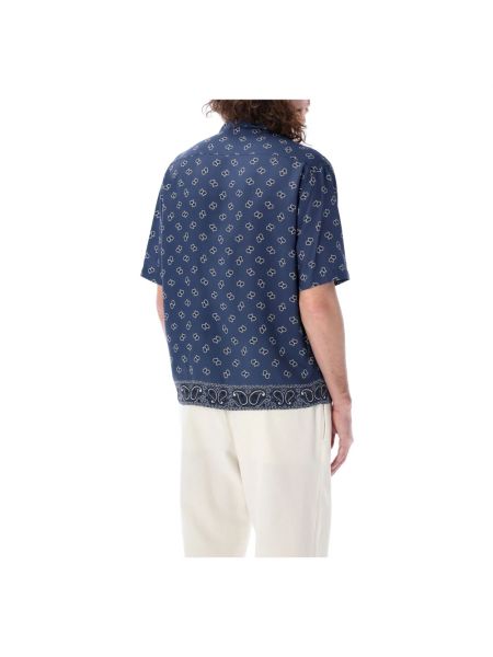 Camisa con estampado de cachemira Palm Angels azul
