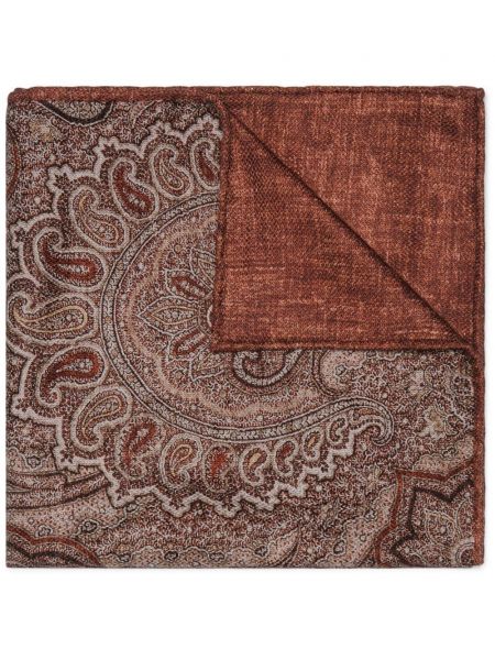 Seiden schal mit paisleymuster mit taschen Brunello Cucinelli braun