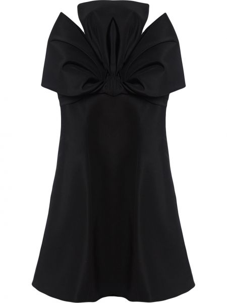 Vestido de cóctel con lazo con escote pronunciado Carolina Herrera negro
