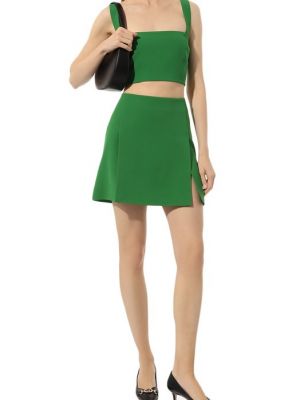 Шелковая юбка из вискозы Elie Saab зеленая