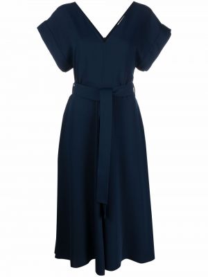 Μίντι φόρεμα με λαιμόκοψη v P.a.r.o.s.h. μπλε