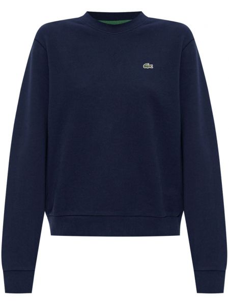 Rahat yuvarlak boyun polar sweatshirt Lacoste mavi