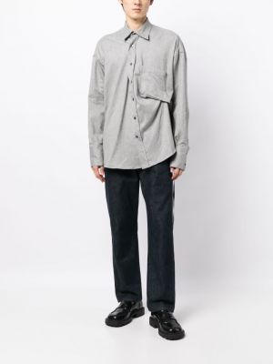 Hemd aus baumwoll mit plisseefalten Marina Yee grau