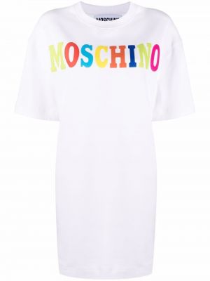 Φόρεμα με σχέδιο Moschino λευκό