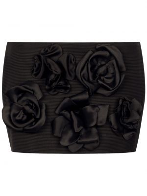 Shorts à fleurs avec applique Dolce & Gabbana noir