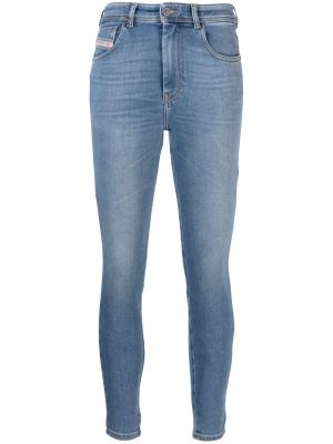 Skinny fit džínsy s vysokým pásom Diesel modrá
