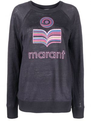 Leinen sweatshirt mit print Marant Etoile lila