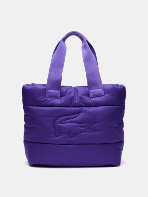 Bolso shopper con cremallera acolchada Lacoste violeta