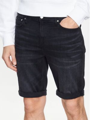 Slim fit džínové šortky Calvin Klein Jeans černé