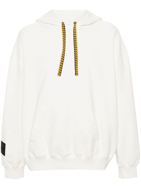 Pamučna hoodie s kapuljačom s vezom Lanvin bijela