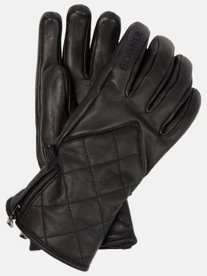 Стеганые кожаные перчатки Bogner черные