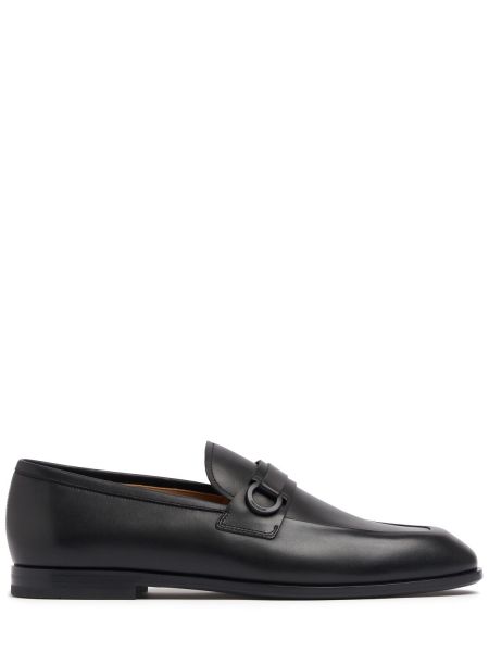 Læder loafers Ferragamo sort