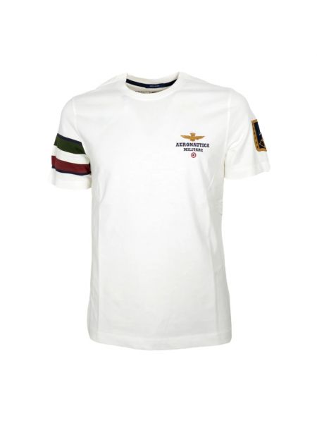 Jersey t-shirt aus baumwoll Aeronautica Militare weiß
