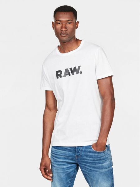 Със звездички тениска G-star Raw бяло