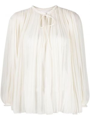 Плисирана вълнена блуза Chloé бяло