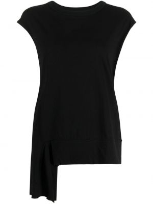 Asimetrična bombažna majica Yohji Yamamoto črna
