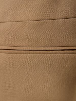 Moherowe proste spodnie wełniane Valentino beżowe