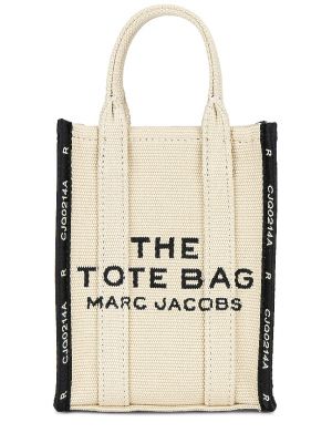 Borsa shopper in tessuto jacquard Marc Jacobs beige