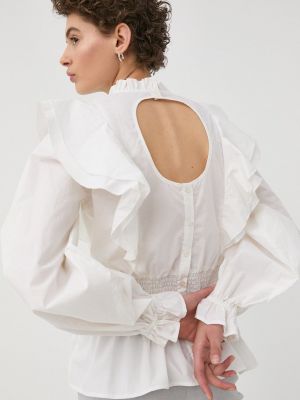 Bluzka bawełniana Bruuns Bazaar biała