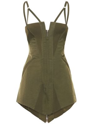 Mini šaty z nylonu Dion Lee zelené