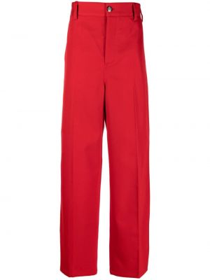 Μάλλινο παντελόνι σε φαρδιά γραμμή Bottega Veneta Pre-owned κόκκινο