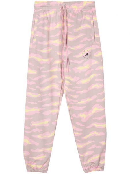 Maskáčové sportovní kalhoty s potiskem Adidas By Stella Mccartney růžové