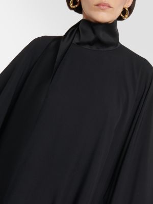 Vestido con flecos de crepé Taller Marmo negro