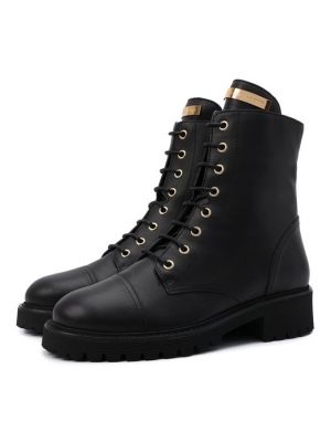 Кожаные ботинки Giuseppe Zanotti Design черные