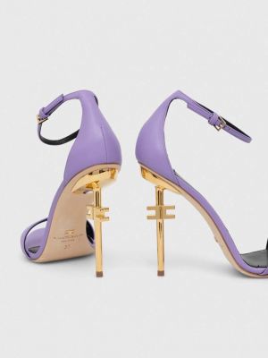 Sandale din piele Elisabetta Franchi violet
