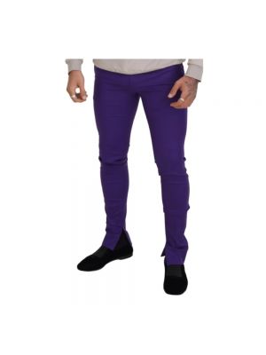 Pantalones de lana slim fit Dolce & Gabbana violeta