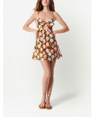 Květinové šaty s potiskem Alice+olivia oranžové