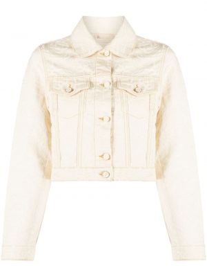 Žakárová džínsová bunda Casablanca biela