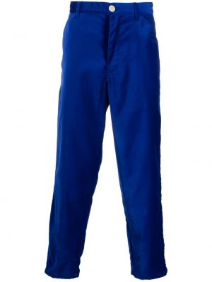 Pantaloni cu picior drept de catifea Comme Des Garçons Shirt albastru