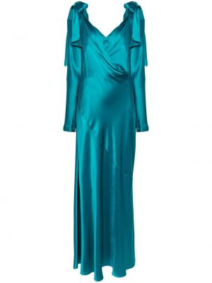 Вечерна рокля с драперии Alberta Ferretti зелено