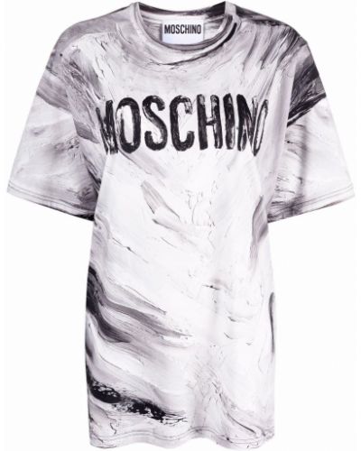 Camiseta con estampado Moschino gris