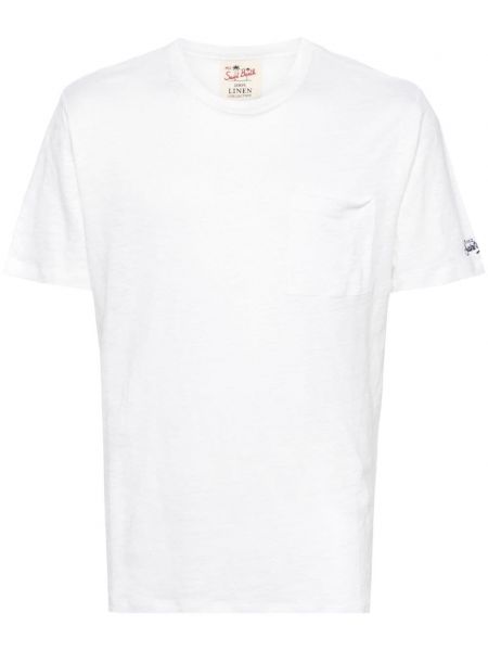 Lněné tričko Mc2 Saint Barth bílé