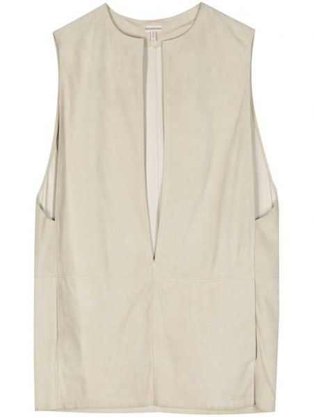 Varrukateta seemisnahksed vest Hermès Pre-owned beež