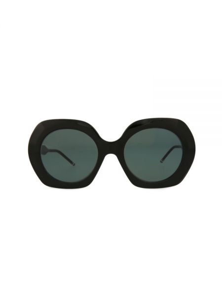 Круглые солнцезащитные очки с геометрическим рисунком 52 мм Thom Browne черный