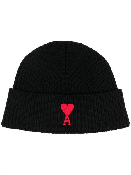 Плетена шапка Ami Paris черно