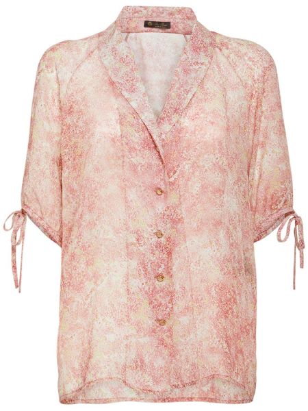 Bluză de mătase cu model floral Loro Piana