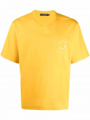 Bavlnené tričko Dolce & Gabbana žltá