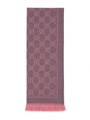 Bufanda de punto de tejido jacquard Gucci rosa